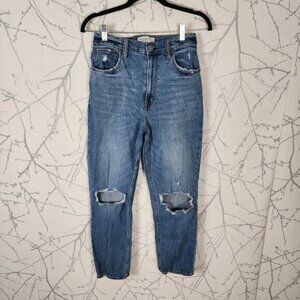 Abercrombie & Fitch Stretch Denim Blown Knees Ankle Straight Jeans